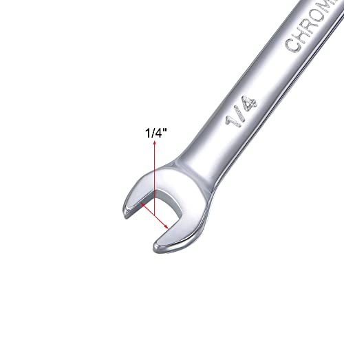 uxcell 1/4 Inch Ratcheting Combination Wrench SAE 72 Teeth 12 Point - size: 1/4"
