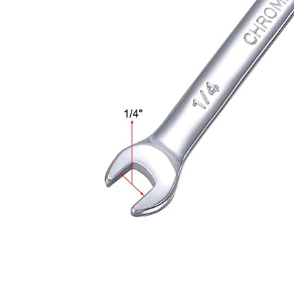 uxcell 1/4 Inch Ratcheting Combination Wrench SAE 72 Teeth 12 Point - size: 1/4"