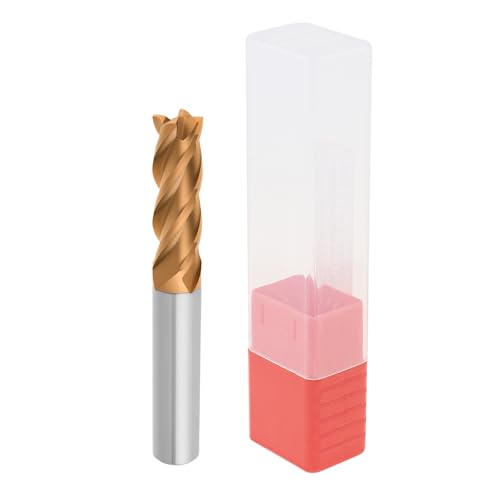 5 Pcs Tungsten Carbide End Mills Set - 1/8" 3/16" 1/4" 5/16" 3/8", 4 Flutes CNC Milling Cutters for Hardened Steel, Alloy Steel, Cast Iron (AlTiN TiSiN Coated) - size: 3-5-6-8-10mm, style: 5Pcs