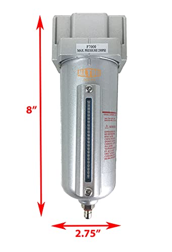 3/4" NPT HEAVY DUTY Industrial Grade Particulate Filter/Water Trap For Air Compressor Compressed Air Lines, 5u With Metal Bowl (MANUAL DRAIN) - color: 140 Cfm, 225 Psi (Manual Drain), size: 3/4" NPT