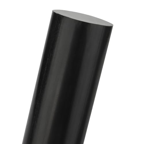MUKCHAP 2Pcs 1.57 x 11.8 Inch Black Round Acetal Copolymer Rods, Long Pom Plastic Rods, Plastic Bar Stock for Bushings, DIY, Spacers