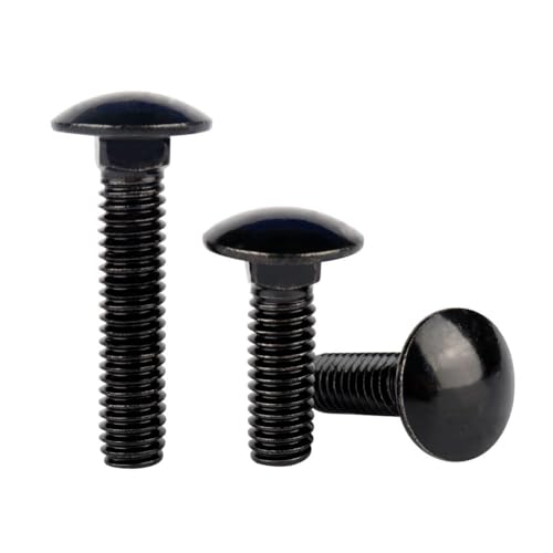 5/16-18 x 1-1/2" Carriage Bolts Screws Black Finish, Round Head Square Neck, 304 Stainless Steel 18-8, UNC Full Machine Coarse Thread, 10Pcs - size: 5/16-18 x 1-1/2" (10 Pcs)