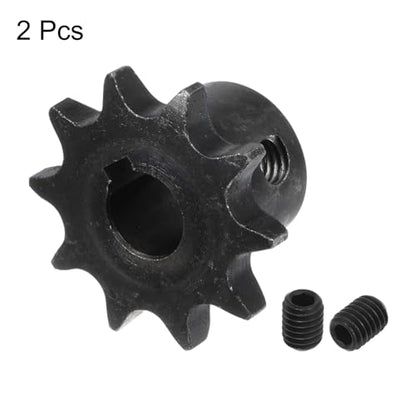 uxcell 2pcs ISO/DIN 06B-1 Roller Chain Sprocket B Type 10mm Bore,3/8" Pitch