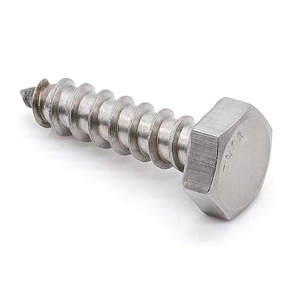 Glvaner (8 pcs) 1/2" x 1-1/2" Stainless Steel Hex Head Lag Bolts, Hexagonal Head Lag Screws, 304 Stainless Steel 18-8, Secure Hold for Wood - size: 1/2 x 1-1/2"