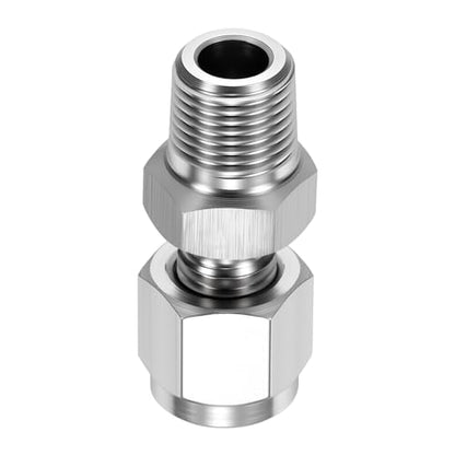 3mm OD Compression x 1/8" NPT Male Union Coupling Connector - size: 1/8"OD x 1/8" NPT Male