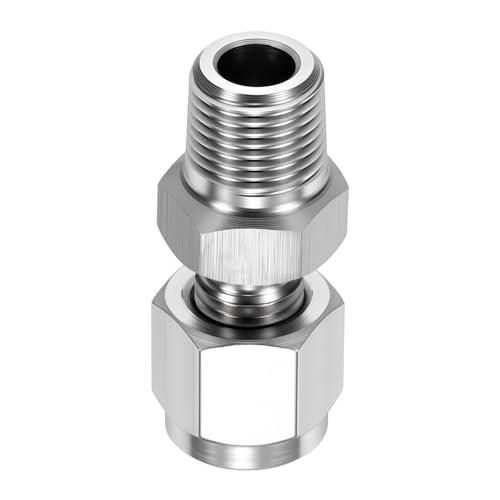 3mm OD Compression x 1/8" NPT Male Union Coupling Connector - size: 1/8"OD x 1/8" NPT Male