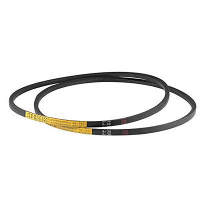 uxcell A38 Drive V-Belts 38" Pitch Length 13mm Width 8mm Thick JIS Standard A-Section Rubber Drive Transmission Belt 2pcs - size: 38"