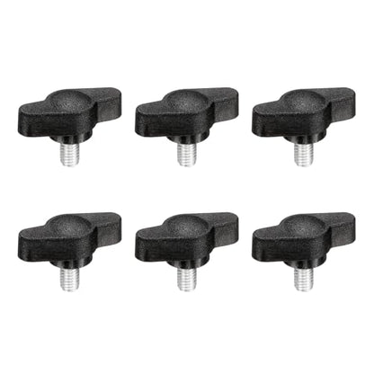PATIKIL M5 x 8mm Tee Wing Thumb Screws, 6Pcs Carbon Steel Mechanical Handle Bolt Thumb Screws for Remove Replace Hand Clamping Tightening Knobs Power Supply, Black - size: M5 x 8mm