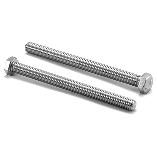 1/2-13 x 6 Hex Head Screw Bolt, 20Pcs 18-8 (304) Stainless Steel, Fully Threaded, Plain Finish, by SG TZH - size: 1/2-13 x 6"