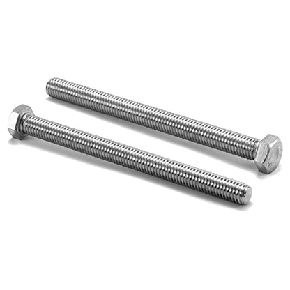 1/2-13 x 6 Hex Head Screw Bolt, 20Pcs 18-8 (304) Stainless Steel, Fully Threaded, Plain Finish, by SG TZH - size: 1/2-13 x 6"