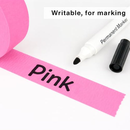 3 Pack Pink Painters Tape - Masking Tape 1 Inch Wide - Multi-Surface, Smart Adhesion, Indoor & Outdoor - 270FT Total - Paint Tape for DIY, Labeling, Art, Car, General Purpose (#3910) - color: Pink