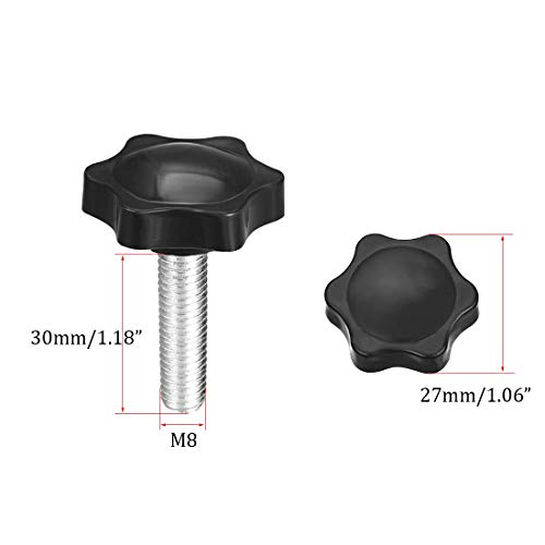 M8 x 30mm Thread Clamping Knob, Thumb Screw, Star Hand Knob Tightening Screw Knob for Machinery, 15Pcs - size: M8 x 30mm