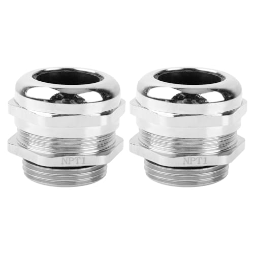 2 Pcs 1" NPT Nickel-Plated Copper Cable Gland - style: 1" NPT