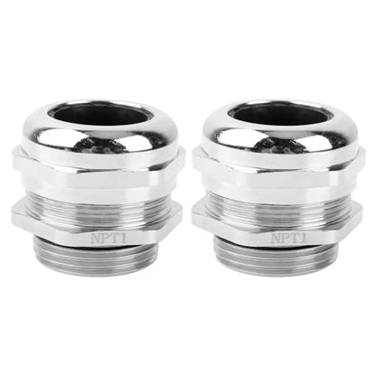 2 Pcs 1" NPT Nickel-Plated Copper Cable Gland - style: 1" NPT