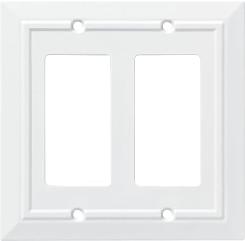 Franklin Brass Classic Architecture (1-Pack) Decorative Light Switch Cover Pure White 2-Gang Decorator/Rocker Wall Plate Double Switch Plate Cover Electrical Outlet Guard W35248-PW-C - size: 1 Count (Pack of 1), style: Decorator