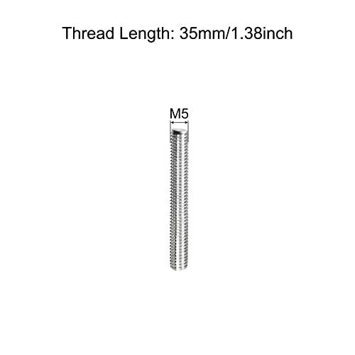 MECCANIXITY Fully Threaded Rod M5 x 35mm 0.8mm Thread Pitch 304 Stainless Steel Right Hand Threaded Rods Bar Studs 5 Pack - size: M5 x 35mm
