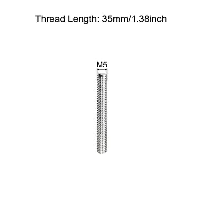 MECCANIXITY Fully Threaded Rod M5 x 35mm 0.8mm Thread Pitch 304 Stainless Steel Right Hand Threaded Rods Bar Studs 5 Pack - size: M5 x 35mm