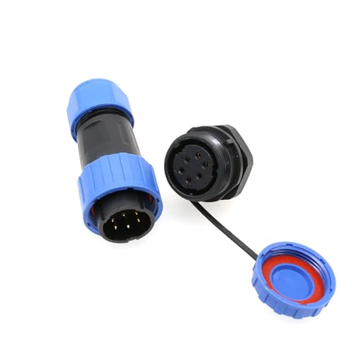 TY20 6 Pin 5A Waterproof Connector, M20 x 1.5 Thread, Male Female Wire Plug Socket Screw-Wiring Solder-Free Quick-Disconnect for Power Outdoor Device Automotive - color: Panel Mount, size: 6 Pin 5A