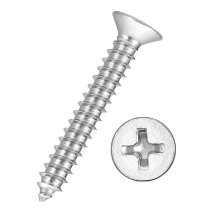 50pcs Phillips Wood Screws #12x1-1/2 304 Stainless Steel Silver - color: Silver, size: #12x1-1/2"