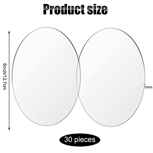 Jetec 30 Pcs 5 Inch Acrylic Circle Disc Clear Round Blanks for Crafts - size: 5 Inch