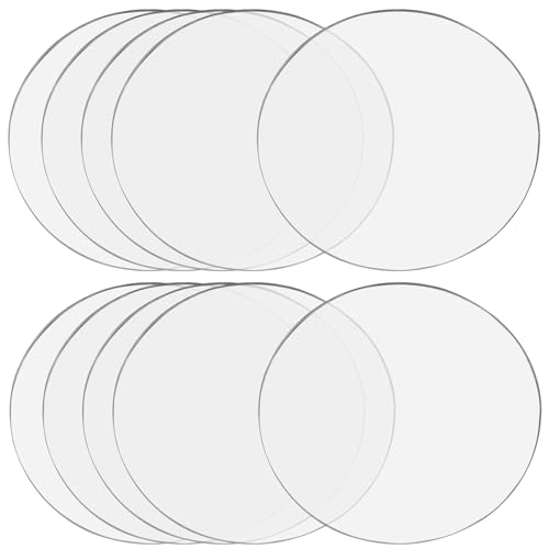 Hitefu Clear Circle Acrylic Sheets, 5 Inch, 10 Packs, 3mm Thick - size: 5 Inch