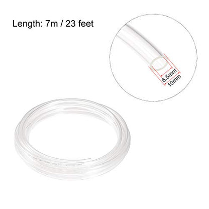 uxcell Pneumatic Air Tubing, 10mm OD x 6.5mm ID 7m (275 Inch) PU Polyurethane Air Compressor Clear Tubing Hose Pipe - color: Clear, size: 7 meter