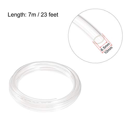 uxcell Pneumatic Air Tubing, 10mm OD x 6.5mm ID 7m (275 Inch) PU Polyurethane Air Compressor Clear Tubing Hose Pipe - color: Clear, size: 7 meter