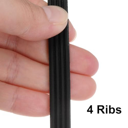 uxcell 230J4 PJ V-Ribbed Belt 4 Ribs 23" Length x 0.37" Width x 0.14" Height, EPDM Poly V Belt, Multi Wedge Micro V Serpentine Belt - size: 230J4