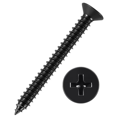 50pcs Phillips Wood Screws #12x2 304 Stainless Steel Black - color: Black, size: #12x2"