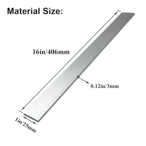 2 Pcs 1/8" X 1" Square Aluminum Flat BAR 16" Long .6061 Aluminium, 3mm X 25mm X 406mm Aluminum Flat Plate, T6511 Solid New Mill Stock - size: 1/8"X 1"X16", style: 16inches