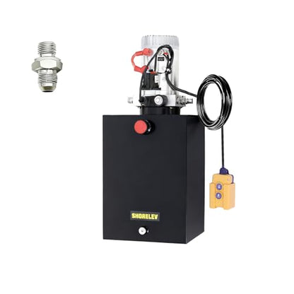 12V DC Single Acting Hydraulic Power Unit, 20L Iron Reservoir, 3000 PSI for Dump Trailers, Tow Trucks, Construction Equipment, Heavy Duty Applications - color: Black, size: 12V DC 21QT Iron