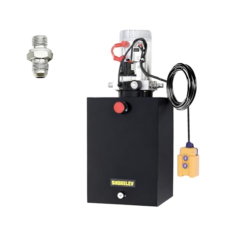 12V DC Single Acting Hydraulic Power Unit, 20L Iron Reservoir, 3000 PSI for Dump Trailers, Tow Trucks, Construction Equipment, Heavy Duty Applications - color: Black, size: 12V DC 21QT Iron