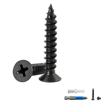 Wood Screws, Flat Head Phillips Self Tapping Screw, #8 x 1 Inch, 100 Pcs - size: #8 x 1"