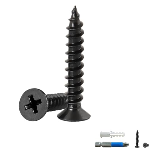 Wood Screws, Flat Head Phillips Self Tapping Screw, #8 x 1 Inch, 100 Pcs - size: #8 x 1"