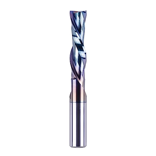 SpeTool Down Cut Spiral Router Bit 1/2" Shank Extra Long 4 inch with Coating Extreme Tool Life, 2” Cutting Length, Carbide CNC Router Bits End Mill for Wood Mortises Carving Engraving - size: 1/2" Dia - 2" CL -1/2" Shank, style: DOWN CUT