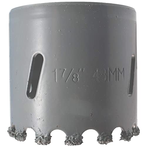 1 7/8 in Carbide Hole Saw Bit Concrete Hole Saw 48mm Carbide Hole Cutter Drill Stucco Brick Fiberglass Reinforced Plaster and Ceramic Tile Saw Through Drywall and Cement Block for Pipes and Conduit - size: 48mm (1 7/8in), style: Brick HoleSaw No Adaptor