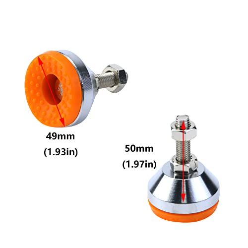 Antrader M10 Thread Adjustable Leg Leveler,2" Heavy Duty Leveling Screw Leg - color: Style 2, size: D50 x M10 x H50