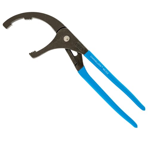 Channellock Oil Filter Pliers 212 - Forged High Carbon Steel, 2.5-3.75 In Jaw, Made in USA - 12 In - size: 12 inch
