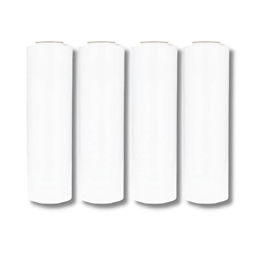 PSBM Dark White Plastic Hand Stretch Film/Wrap 18" x 1500' 80 GA 4 Rolls - color: White, size: 18 Inch (HD)