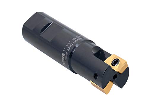 Accusize Industrial Tools 1'' 90 Deg Square Shoulder Indexable End Mill with Apkt1604 Inserts, 0056-0921 - size: 1" Cut, 1" Shk, 2 Fl