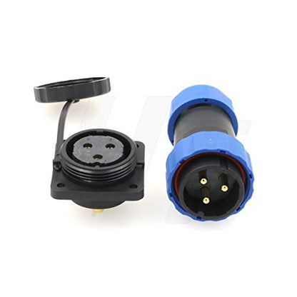 HangTon HE29 3 Pin 45A Power Connector Plastic Outdoor Waterproof IP68 Circular Threaded Quick-Disconnect Male Female Plug Panel Mount Socket - size: 3 pin 45A 380V
