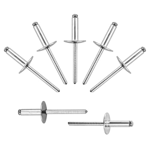 100pcs All Stainless Steel Large Flange Blind Rivets,3/16 * 5/8" Open End Stainless Steel Rivets,4.8 * 16 Pop Blind Rivet - color: Stainless Steel, size: 3/16"*5/8"