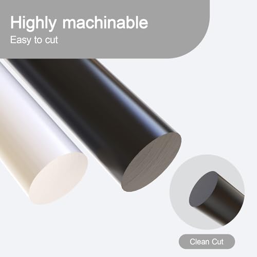 Defendifend Round Acetal Copolymer Rods 13-Inch Length Black Acetal Copolymer Rod Rigid Wear-Resistant Machinable Long Acetal Rods (POM rods) (1, White, 2.2 X 13 inch) - color: White, size: 2.2 X 13 inch