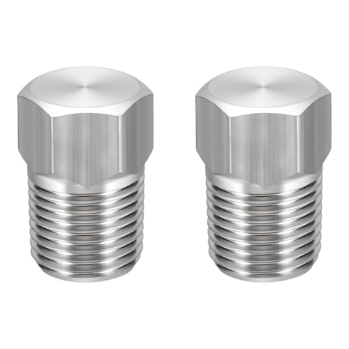 2 Pack SUS304 1/8" NPT Male Outer Threaded Pipe End Cap - size: 1/8" NPT Male
