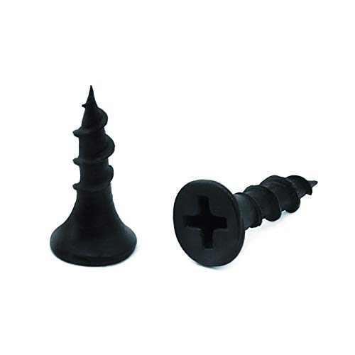 #7 x 5/8" Wood Screw 100PCS Black Phosphate Coated Stainless Flat Truss Head Fast Self Tapping Drywall Screws by SG TZH - size: #7 x 5/8"