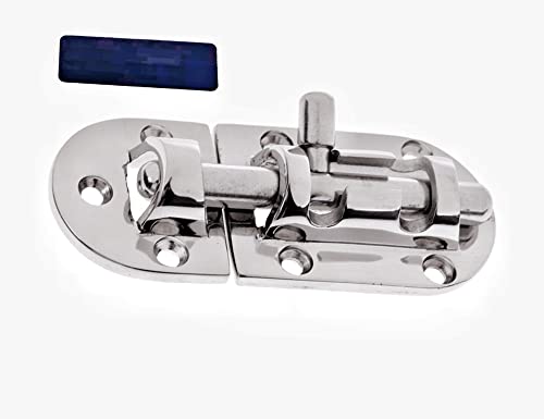 1/2Pack Stainless Steel 316 Door Window Lock Latch ，Marine Barrel Bolt Clasp Sliding Hasp Locks Push Pull Toggle Buckle W/Rubber gaskets (2Pack, Length: 90mm 3.54inch) - color: Silver, size: Length: 60mm/ 2.36inch