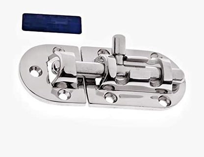 1/2Pack Stainless Steel 316 Door Window Lock Latch ，Marine Barrel Bolt Clasp Sliding Hasp Locks Push Pull Toggle Buckle W/Rubber gaskets (2Pack, Length: 90mm 3.54inch) - color: Silver, size: Length: 60mm/ 2.36inch
