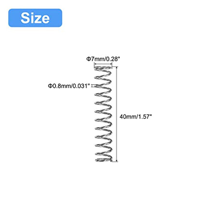uxcell 5Pcs Compression Spring 304 Stainless Steel 7mmOD,0.8mmWD,40mmFL - size: 7x0.8x40mm