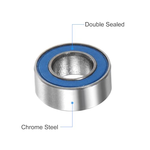uxcell 10pcs MR84-2RS Miniature Deep Groove Ball Bearings 4x8x3mm Rubber Sealed Bearings for TRX4 1/10 RC Cars Trucks, 3D Printer, P6 (ABEC 3) - color: Blue, size: 4x8x3mm