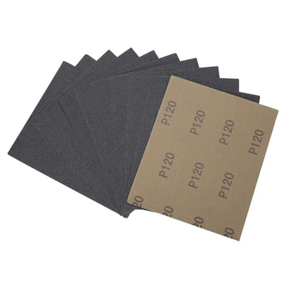 MAXMAN 1/4 Sheet Sandpaper, 4.5" x5.5" 120 Grit Silicone Carbide, for Wood - style: 120 grit